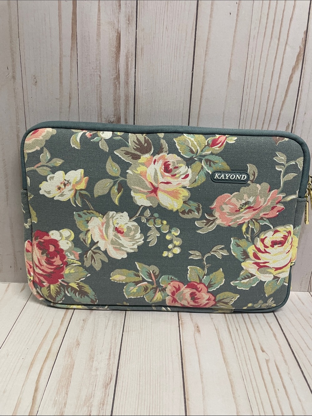 Water-Resistant Canvas 11.6 Inch Laptop Tablet Sleeve Case Blue Water Hyacinth